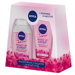 Набор подарочный для женщин, Nivea (Нивея) 400 мл + 150 мл Розовая вода Мейк ап эксперт мицеллярная вода + мицеллярный гель