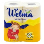 Туалетная бумага, Welma (Велма) 4 шт двухслойная ромашка