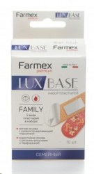 Пластырь Farmex Люкс Бейс семейный (2 вида основ в наборе) р. 7смх2см 10 шт.